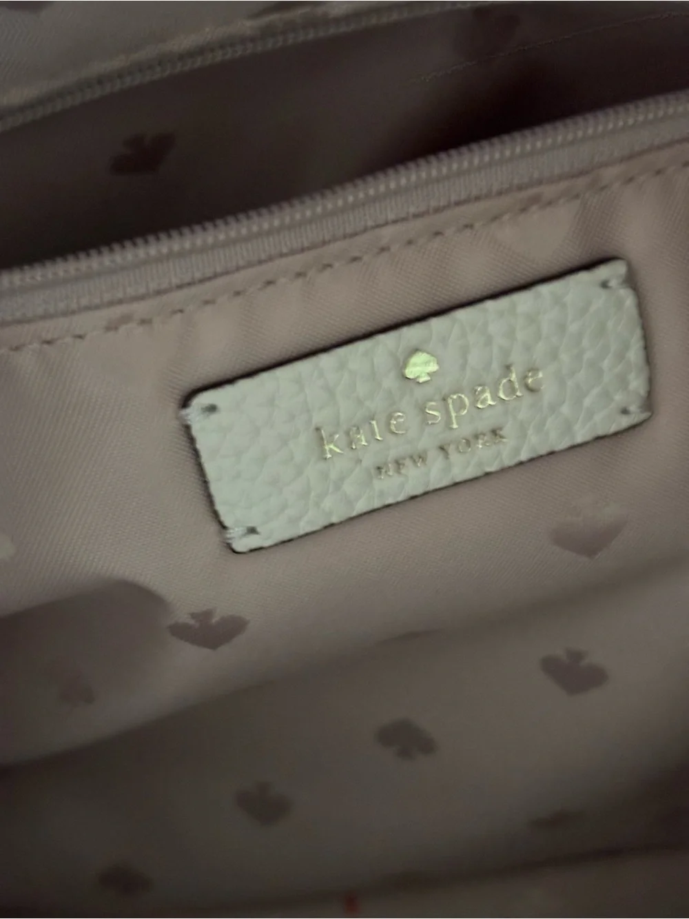 kate spade Cream Pebbled Leather Shoulder Bag with Gold Hardware